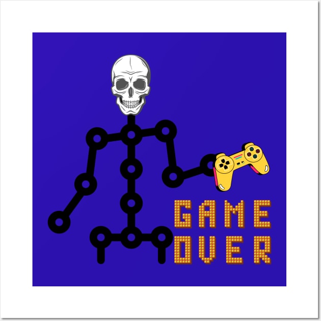 Cool Skeleton Gamer - Your GAME OVER - HALLOWEEN Wall Art by O.M design